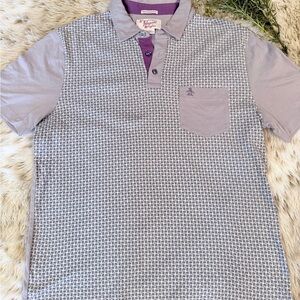 Original Penguin Men's Purple Geometric Polo Shirt